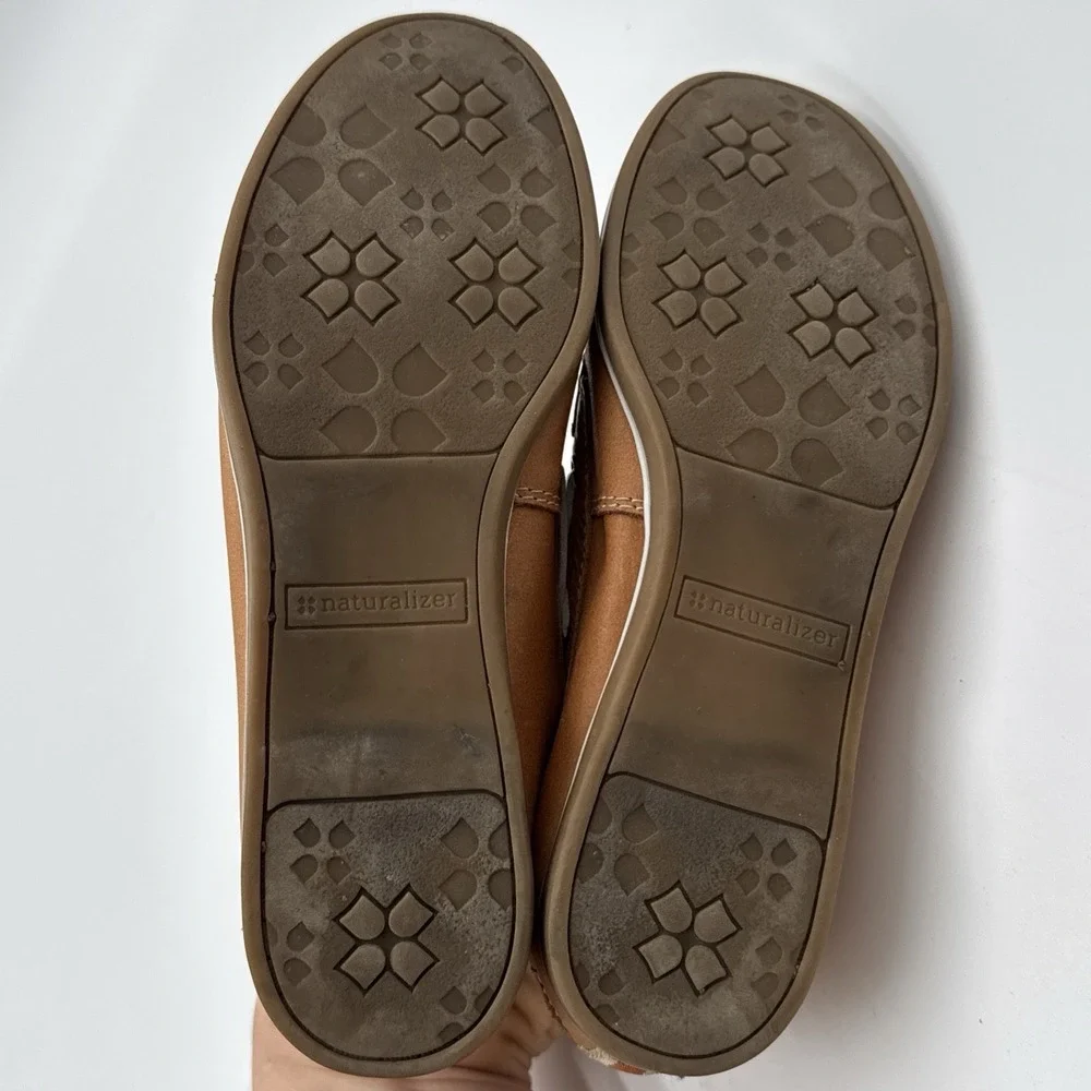 Naturalizer Natured Soul Womens Size 4.5 M Leather Boat Slip On Shoes Tan